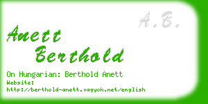anett berthold business card